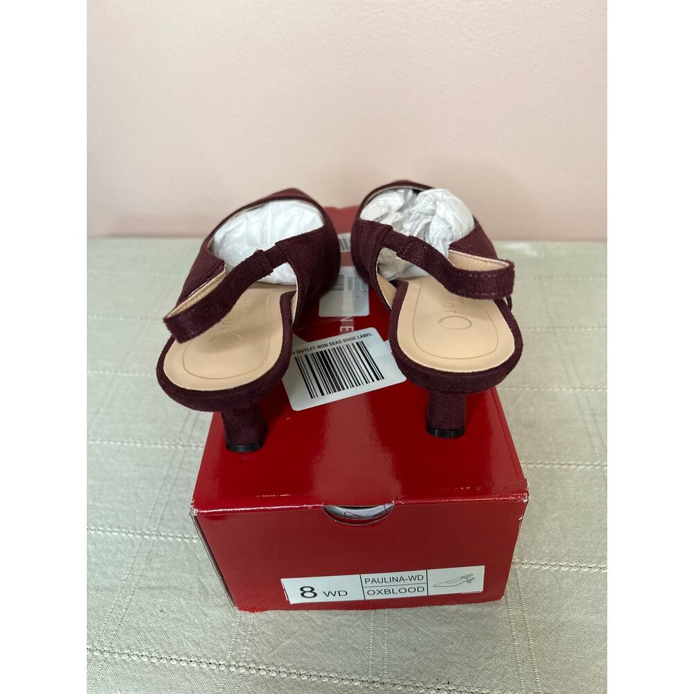 Journee Collection Paulina Women's Oxblood Patent Slingback Kitten Heel Sz 8 WD - Picture 13 of 16